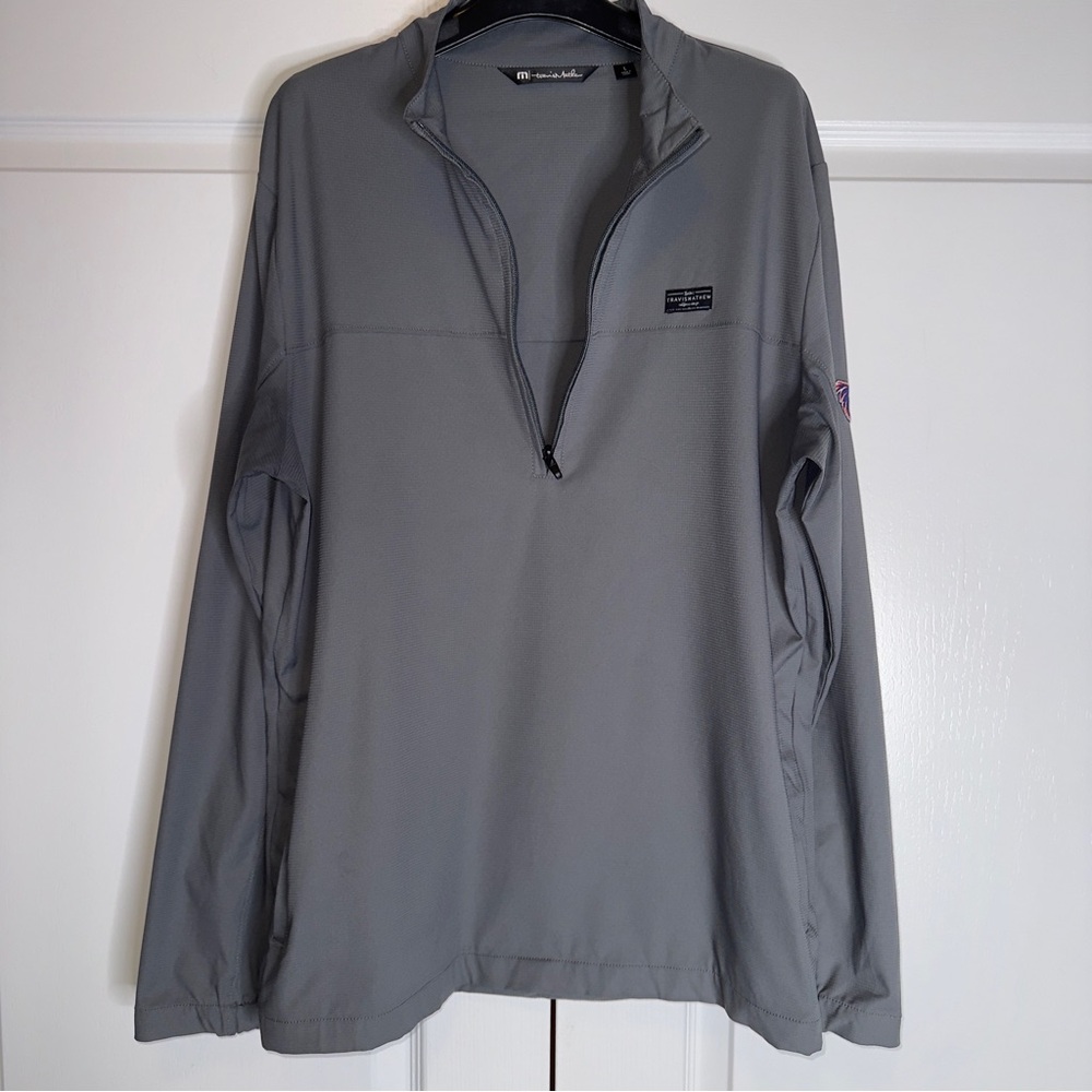 TravisMathew Men’s Gray Quarter Zip Pullover NFL New England Patriots Large‎ - Picture 2 of 10